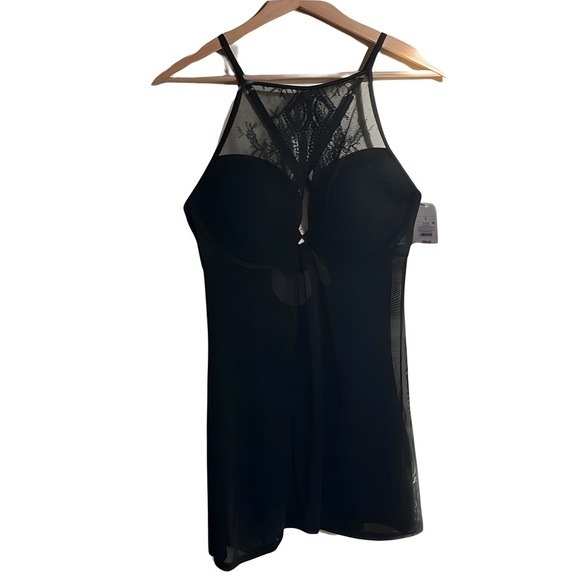 Auden Lingerie: Black Lace Teddy with Padded Underwire - Picture 3 of 7